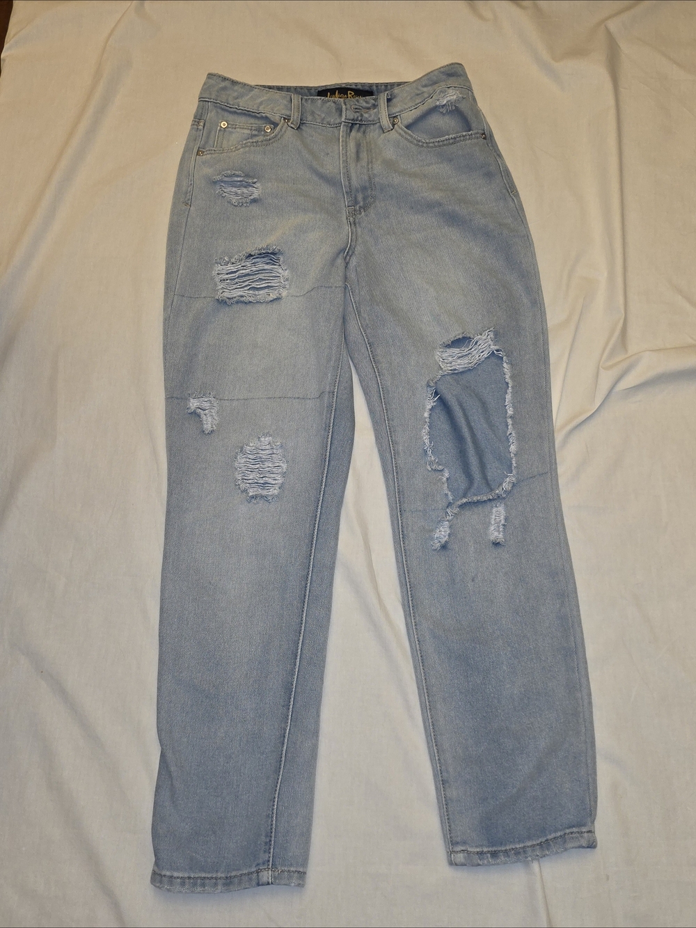 Indigo Rein Light Blue Distressed Boyfriend Jeans sz 5/26